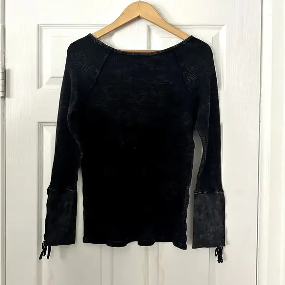 ABLE Waffle Knit Lace Cuff Thermal Shirt Sz XL - Picture 4 of 5